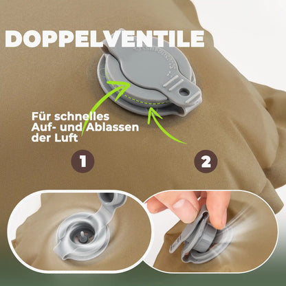 einfaches auf und abblasen dank doppelventil