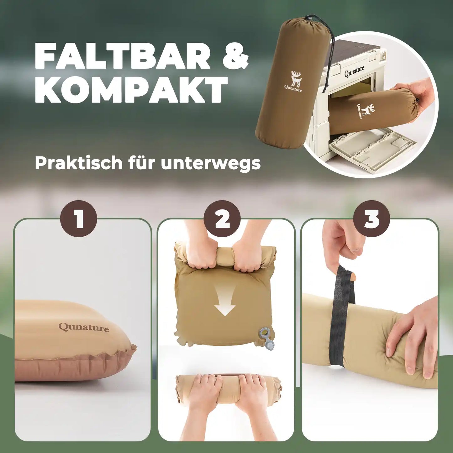 kompaktes reisekissen für camping und reisen