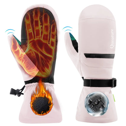 beheizbare skihandschuhe in rosa