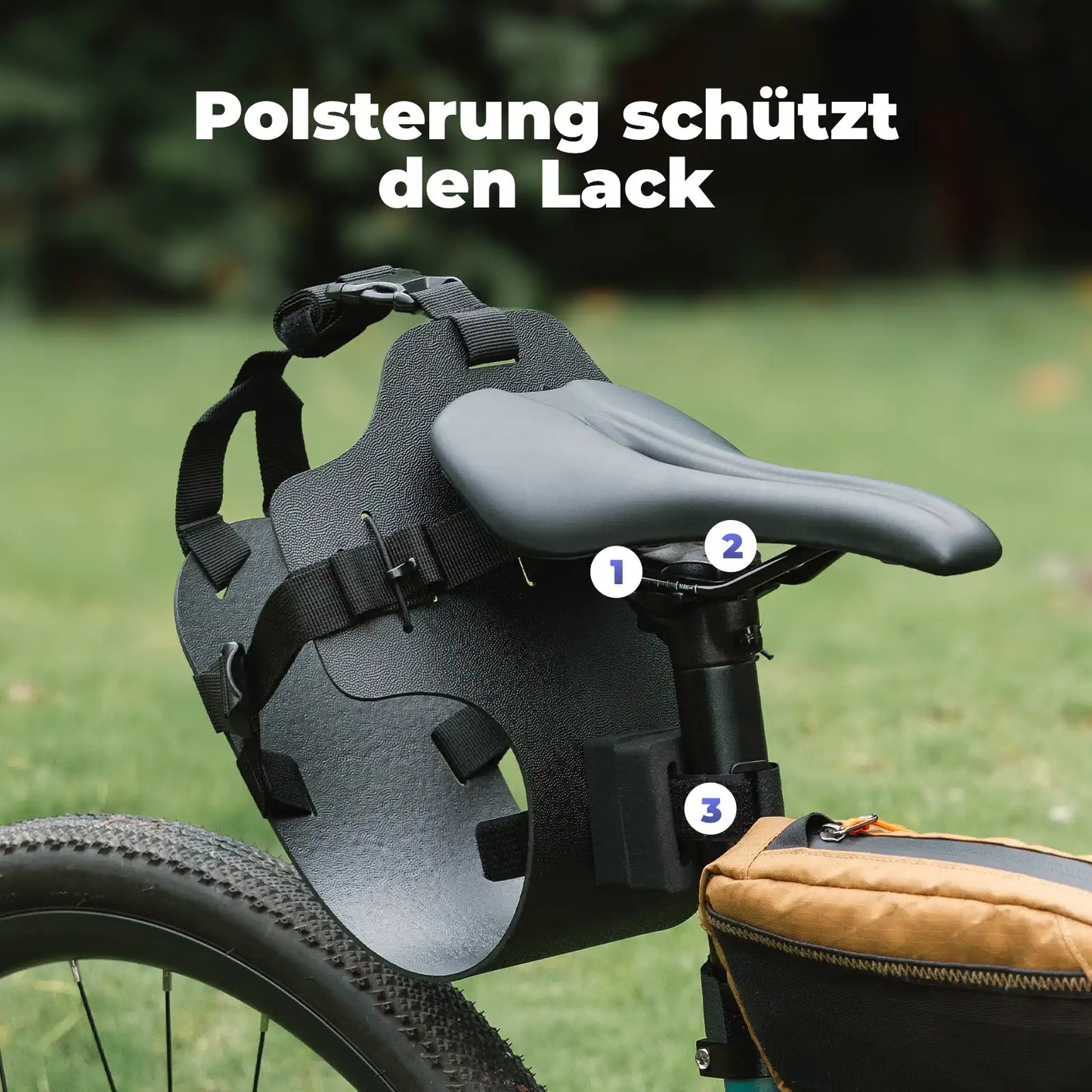 der bikepacking heck gepäckträger ist fest montiert und sicher stabil