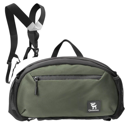 grüne brusttasche für wandern von vorne