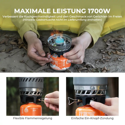 camping gaskocher 1700w maximale leistung