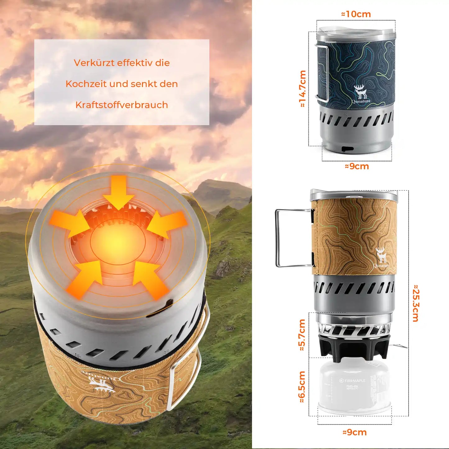 camping gaskocher energiesparend mit maszen