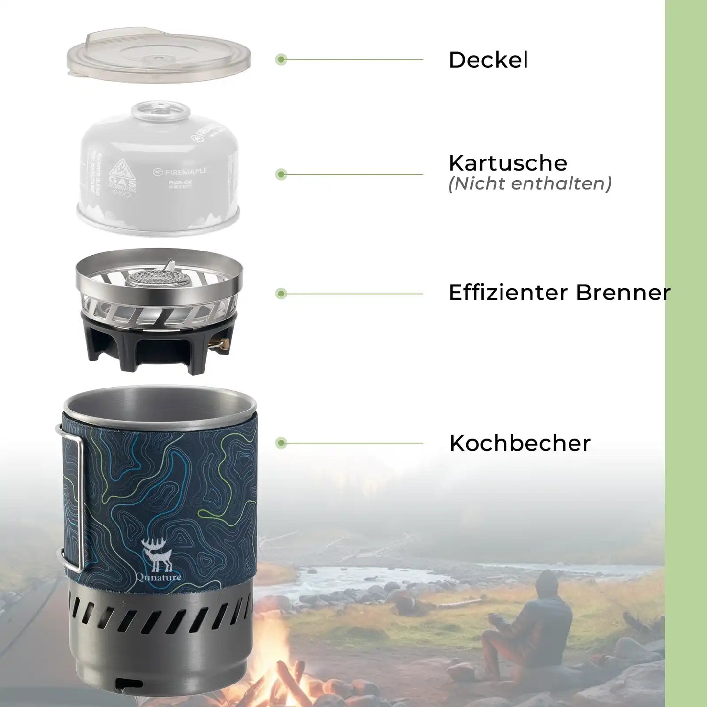 camping gaskocher system aufbau navy