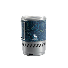 tragbarer camping holzofen mit topografie muster