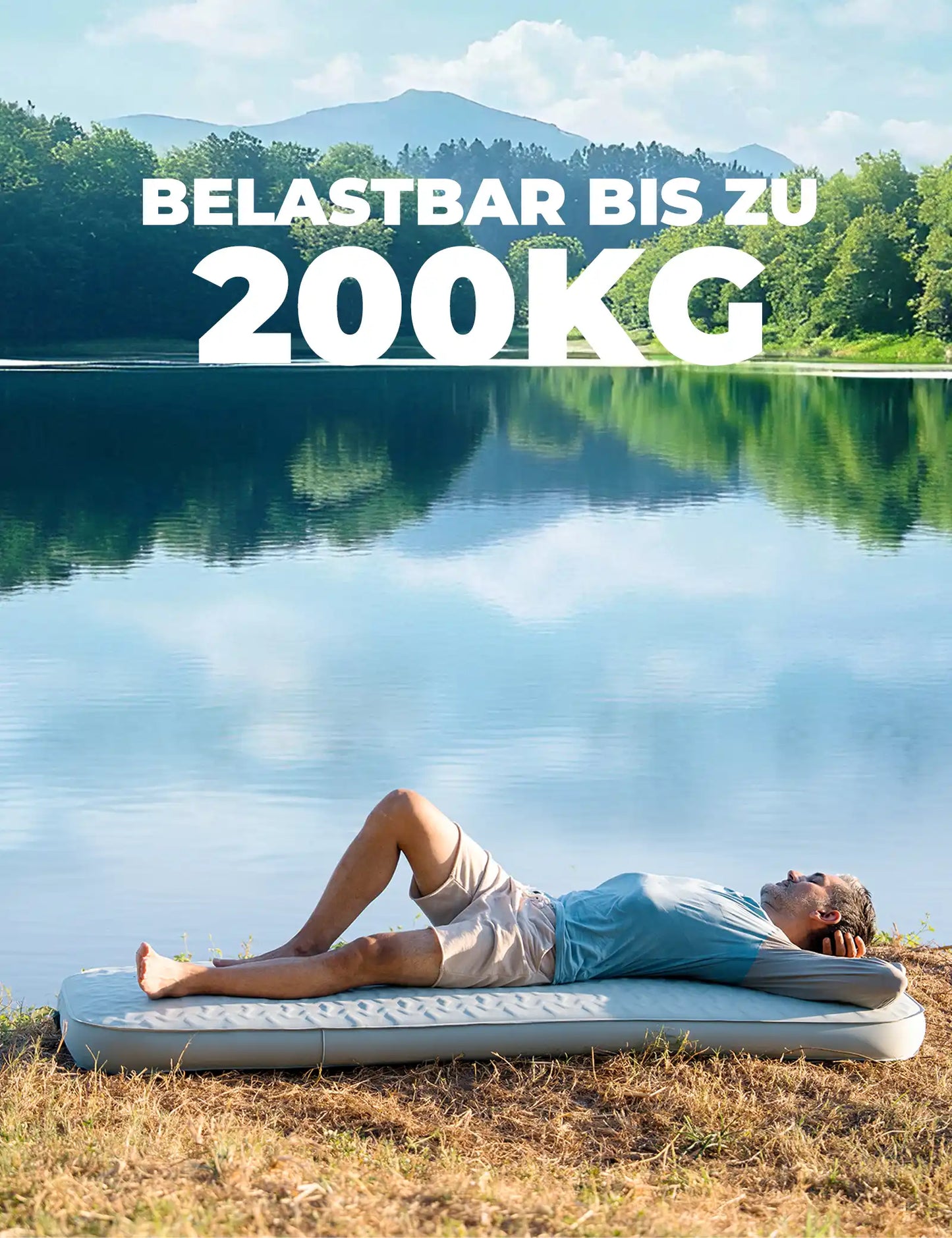 camping luftmatratze einzeln belastbar bis zu 200 kg im freien