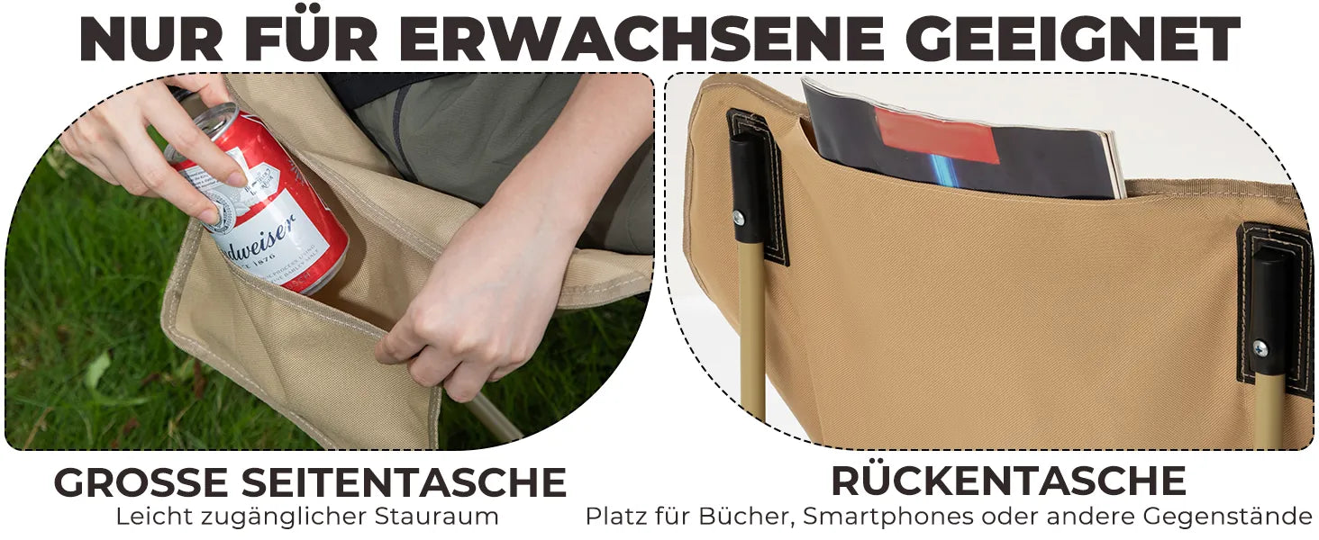 detail der aufbewahrtaschen an der seite und rückenlehne