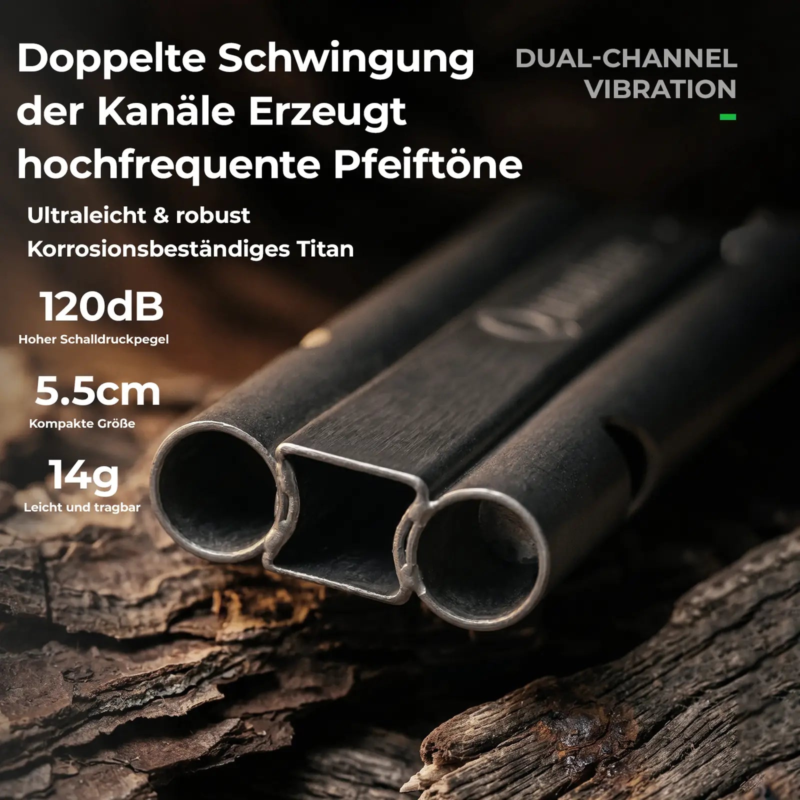 makro aufnahme der doppelrohr innenkonstruktion der outdoor pfeife