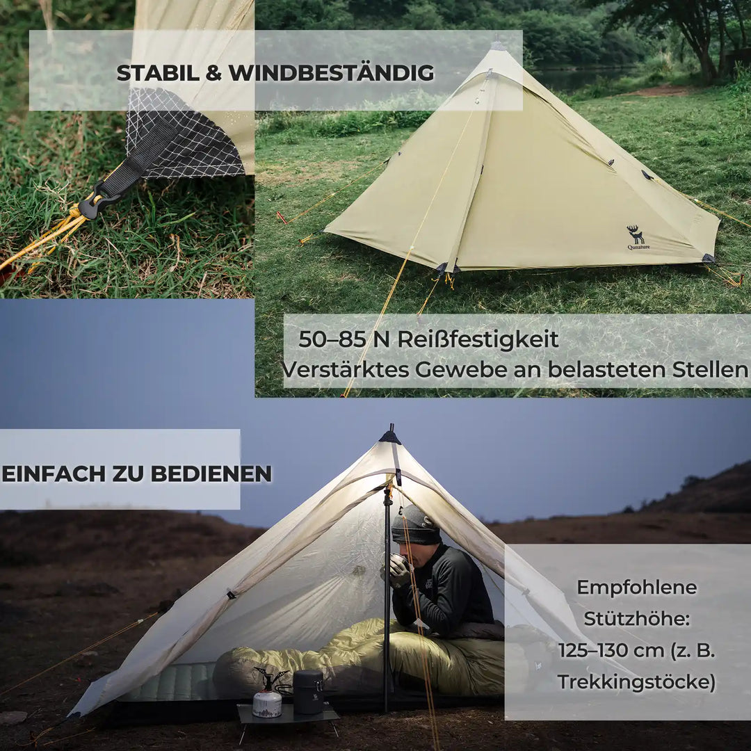 Stangenloses Ultraleichtes 1-Personen Zelt