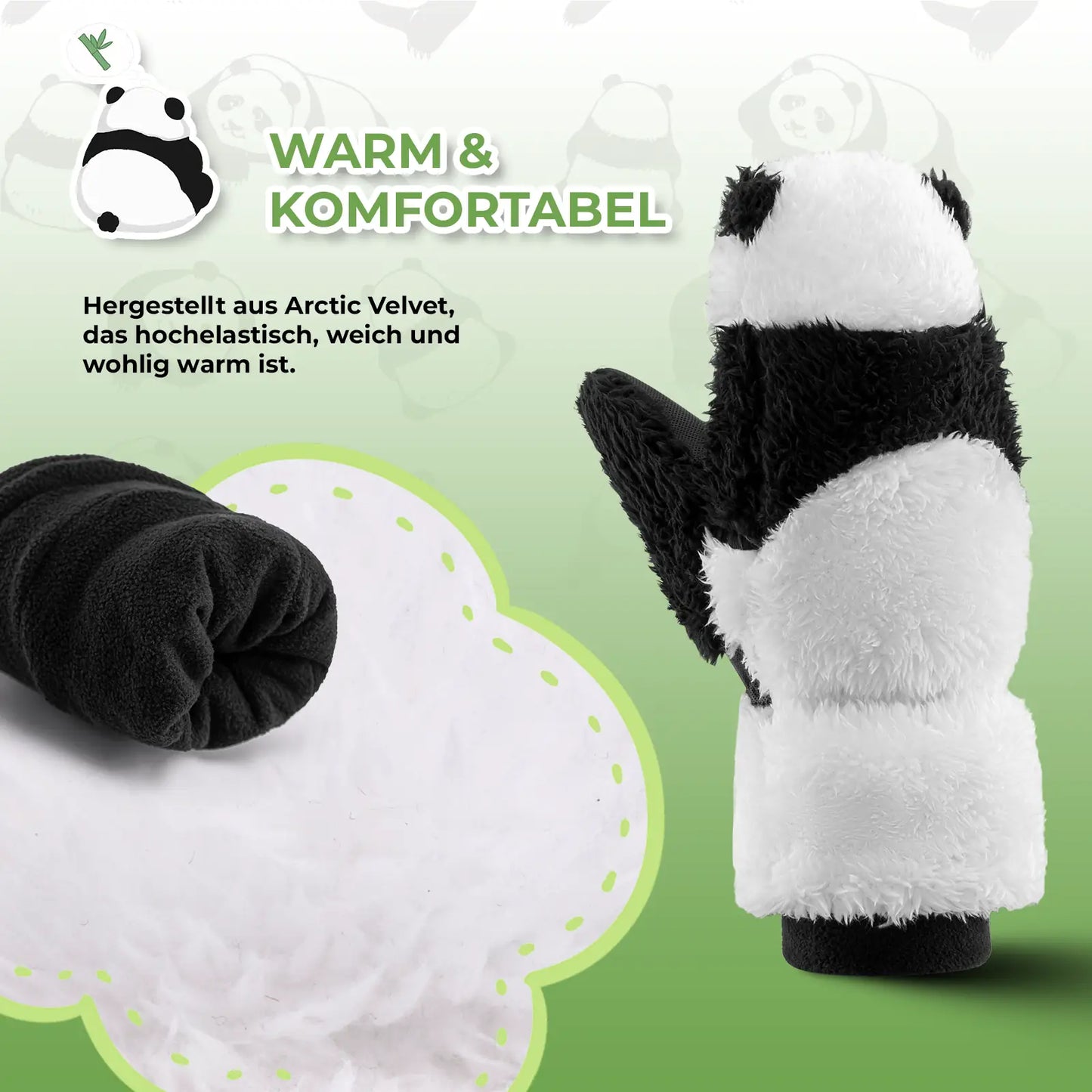 passende eltern kind handschuhe mit pandamuster