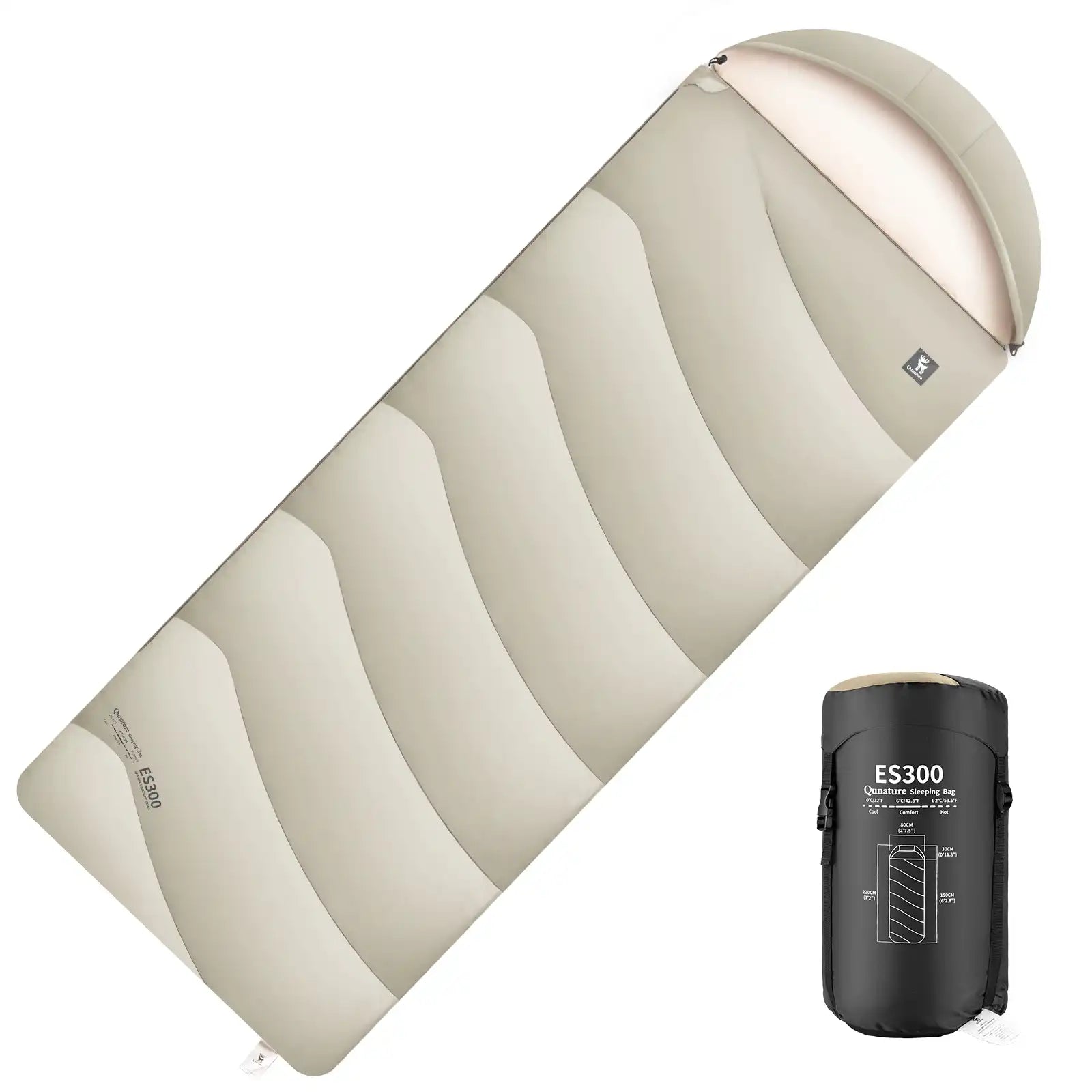 quanture beiger es300 camping-schlafsack