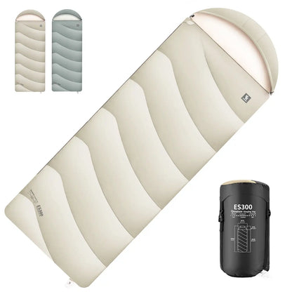 quanture es300 schlafsack beige mit transporttasche