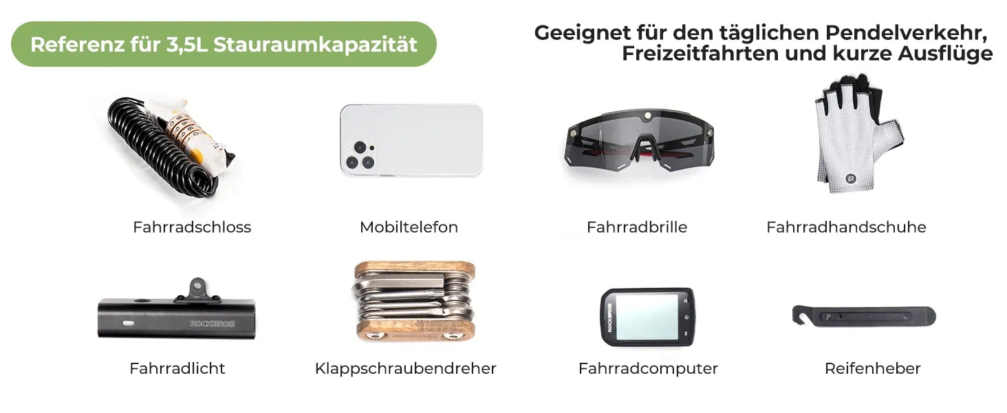 fahrradrahmentasche 35 liter kapazitaet referenz mit zubehoer