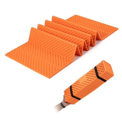 orange isolier matte in eierkarton-struktur, aufgeklappt und kompakt zusammengeklappt