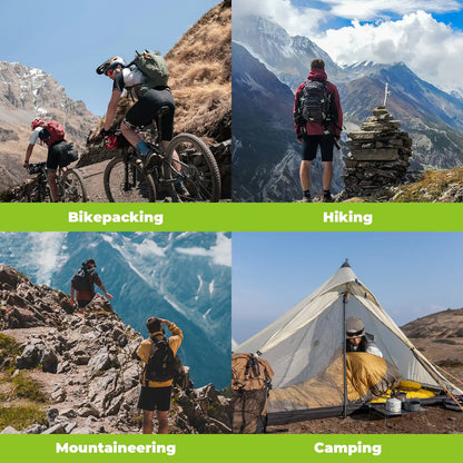 einsatzgebiete: camping, wandern, bergsteigen, bikepacking mit der isolier matte