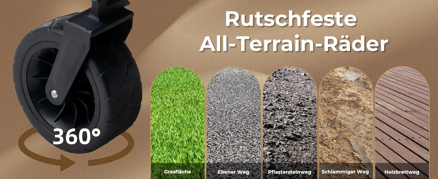 360° drehbare rutschfeste all-terrain-räder für verschiedene untergründe