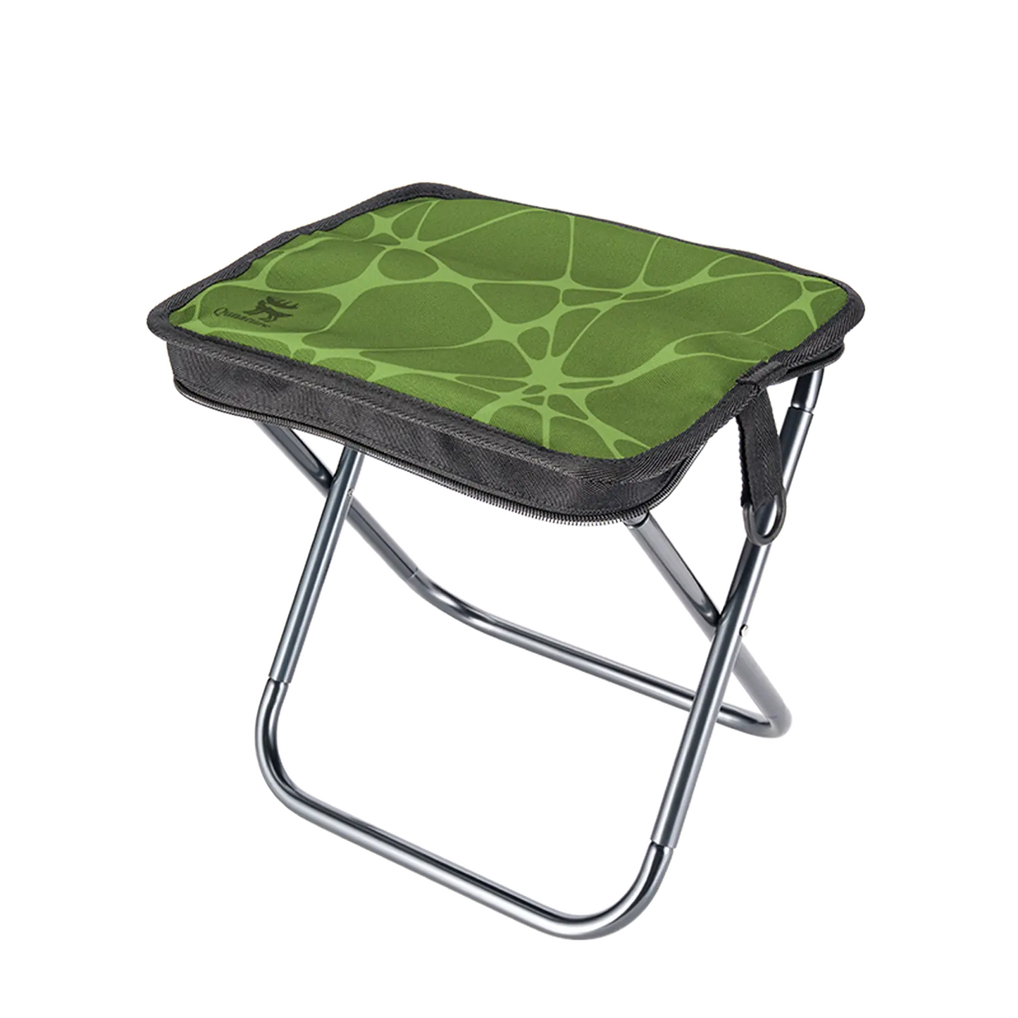 faltbarer outdoor hocker grünes muster
