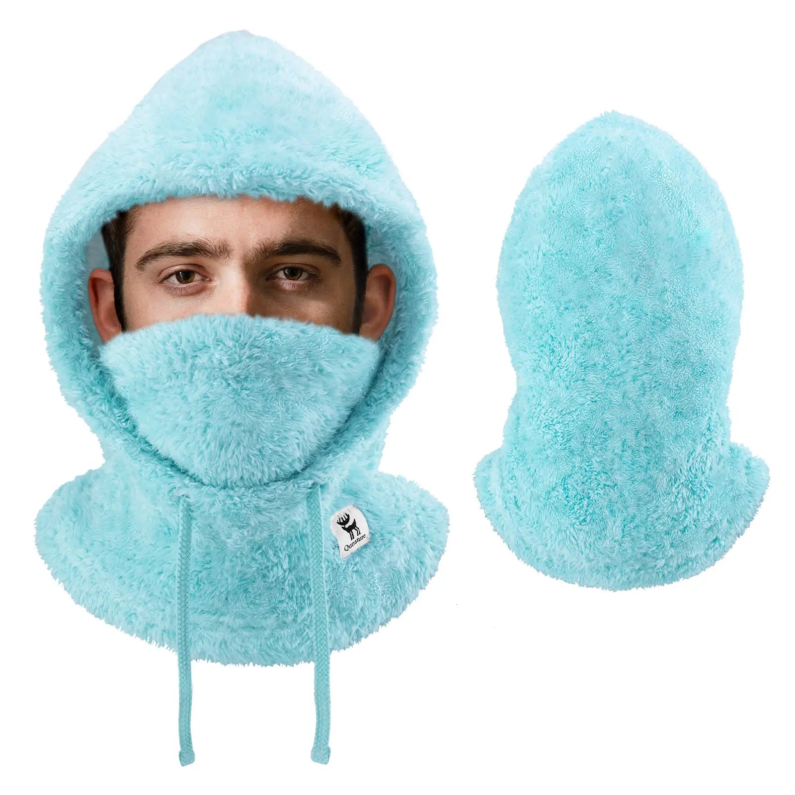 ein rosa farbener fleece-nackenwärmer, der besonders weich und isolierend ist.