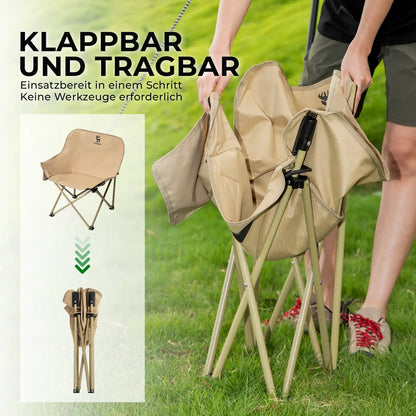foldable camping chair being folded and carried