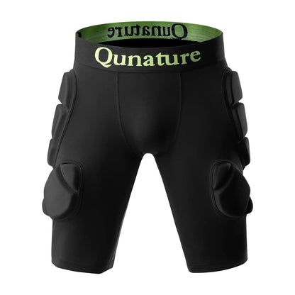 schwarze huftschutzhose mit mehreren polstern vorne