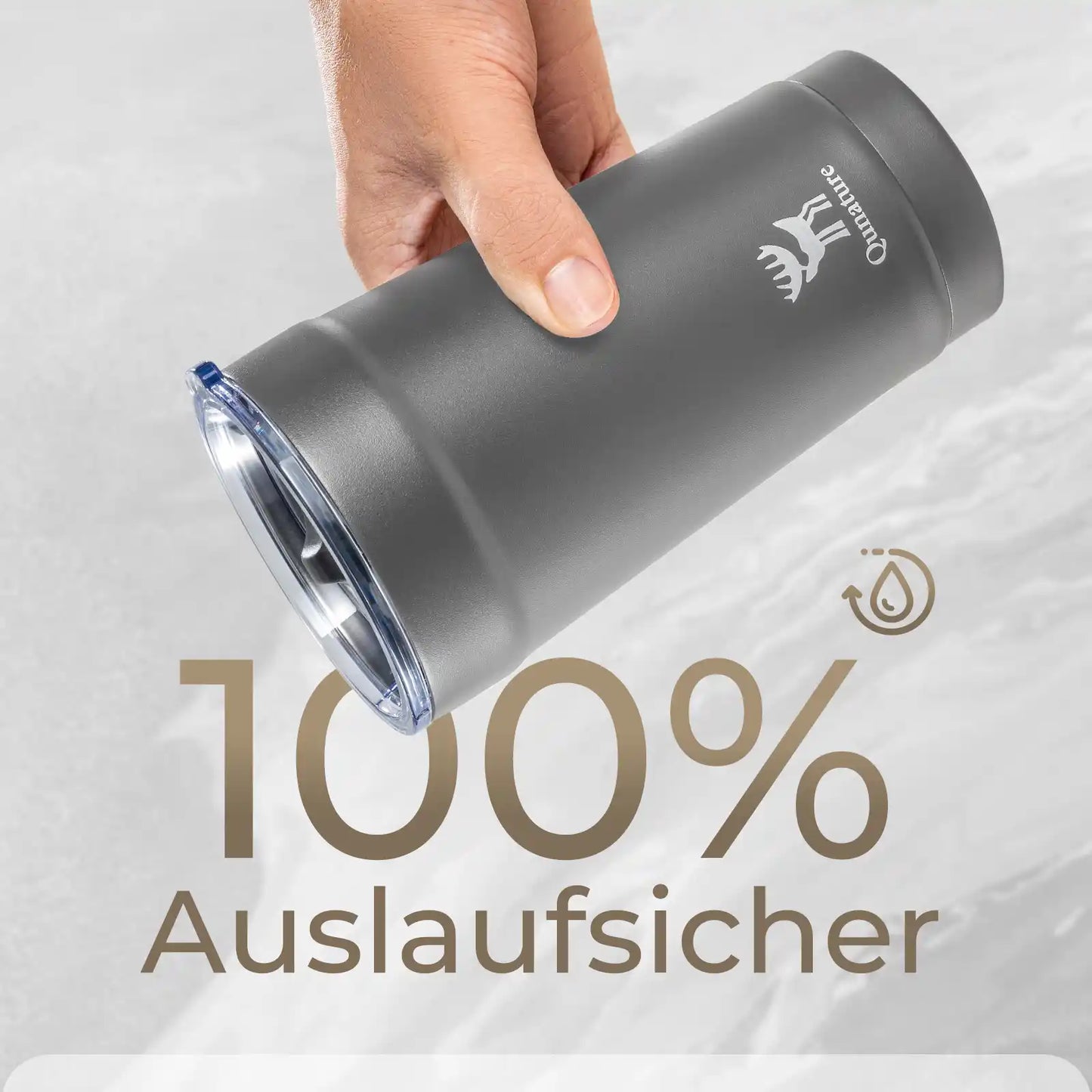 grauer isolierbecher auslaufsicher