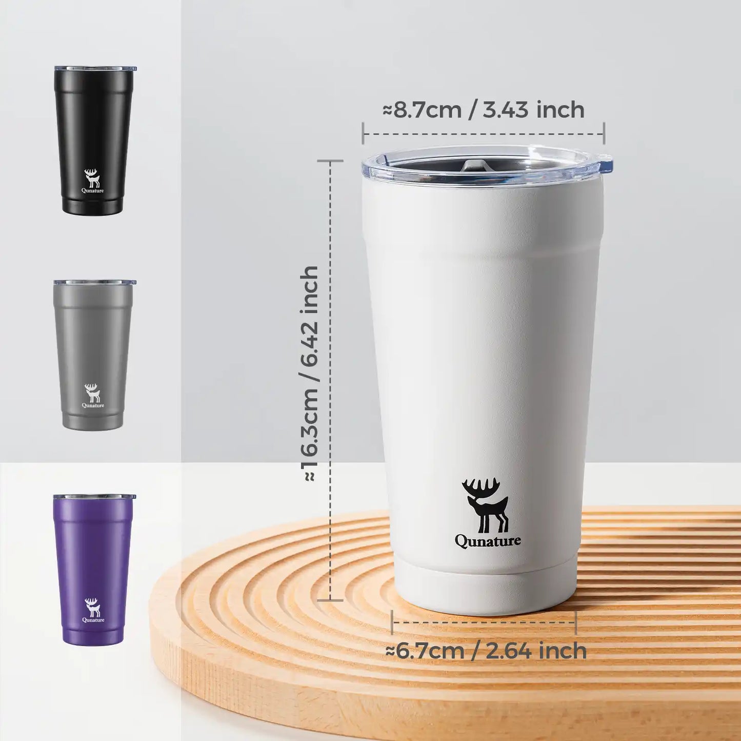 isolierbecher mit verschiedenen farben und massangaben