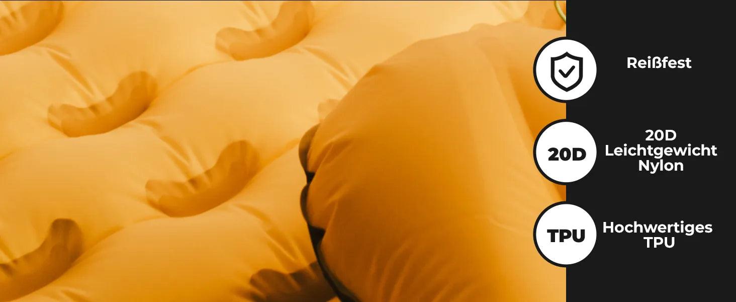 isomatte material naehte und tpu beschichtung nahaufnahme