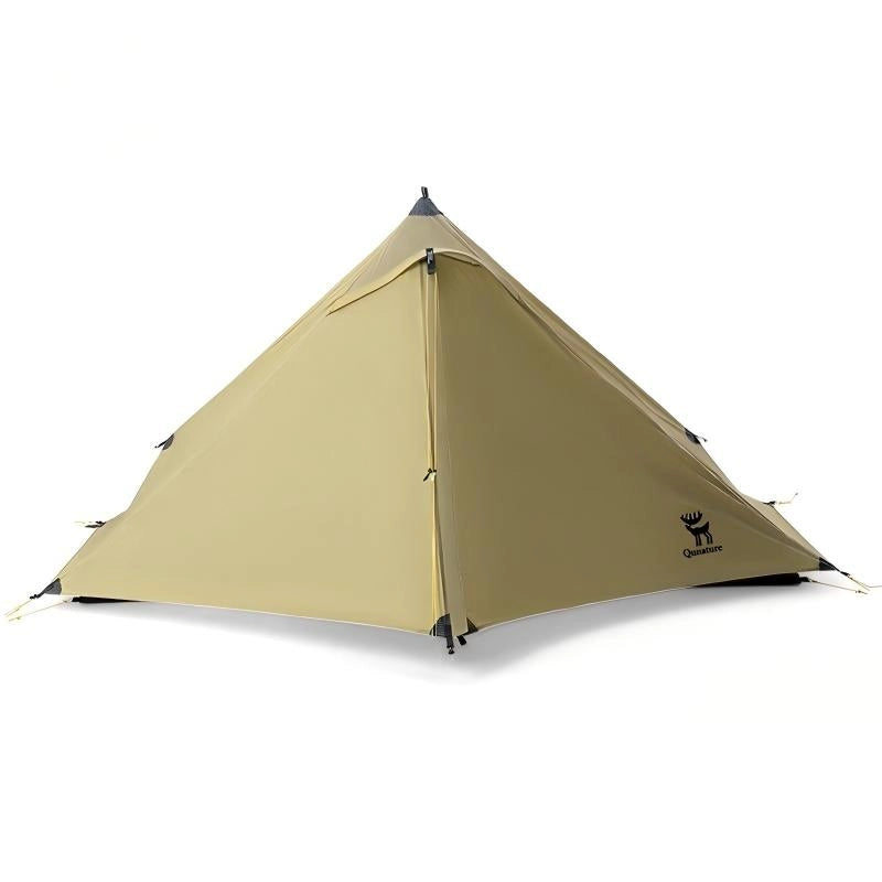 khaki pyramidenzelt mit natürlichem licht