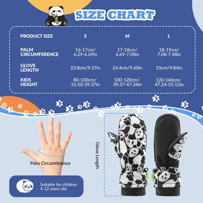 Children's gloves, windproof, waterproof, warm for snow and skiing