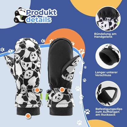 Children's gloves, windproof, waterproof, warm for snow and skiing