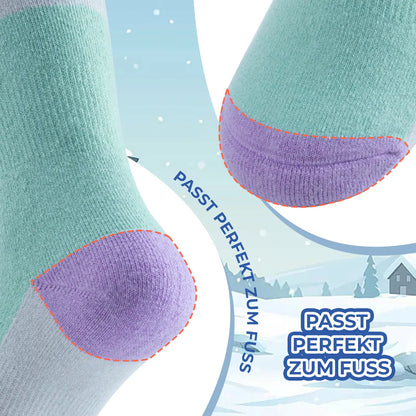 kinder skisocken passform fußspitze mint lila