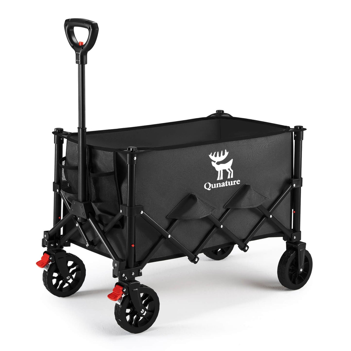 schwarzer klappbarer transportwagen für camping und outdoor