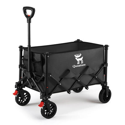 schwarzer klappbarer transportwagen für camping und outdoor