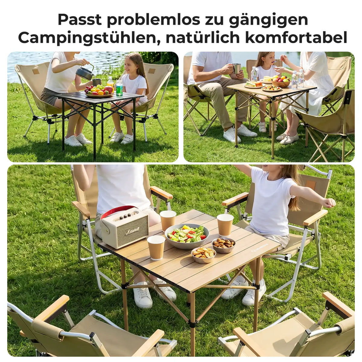 Tragbarer Rolltisch mit klappbarem Stahlgestell