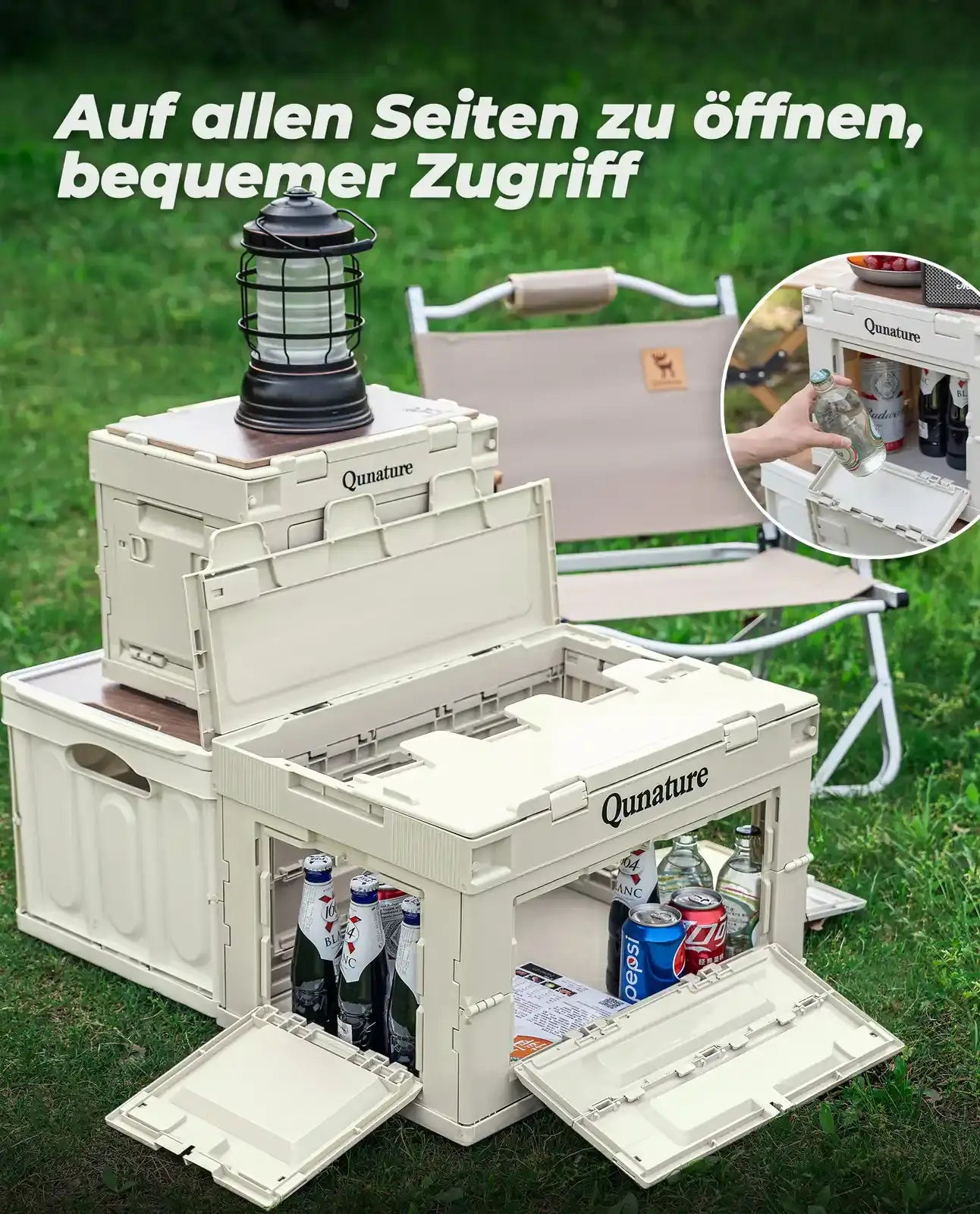 camping faltbox mit mehreren seitentüren für einfachen zugriff