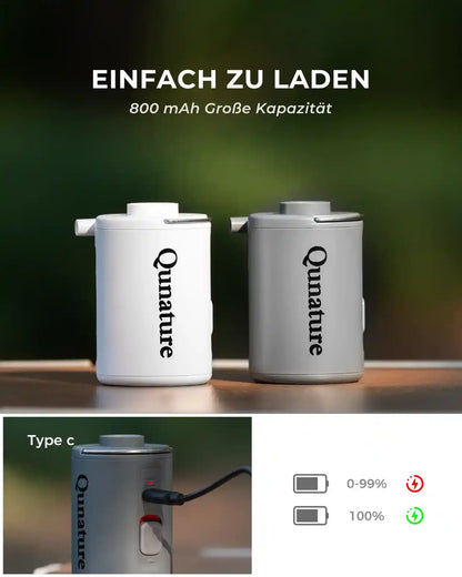 800mah rechargeable air pump with type c charging