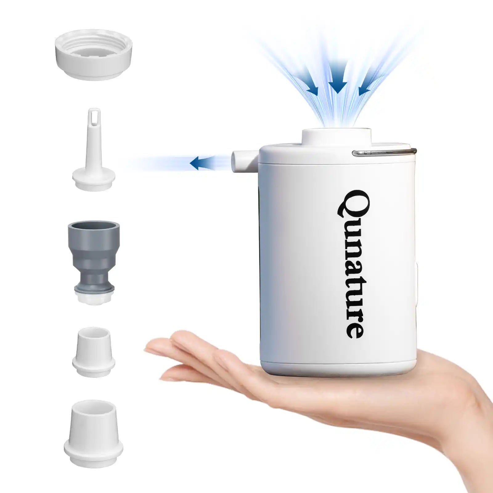 qunature weisse luftpumpe mit 5 duesen