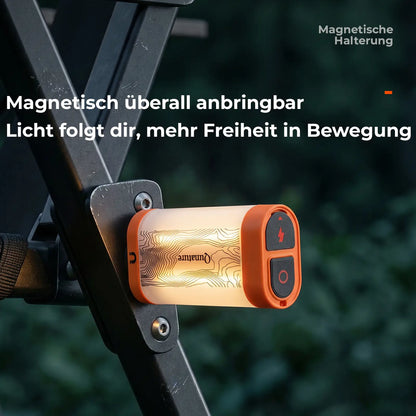 magnetische befestigung der campinglampe an metall campingstuhl