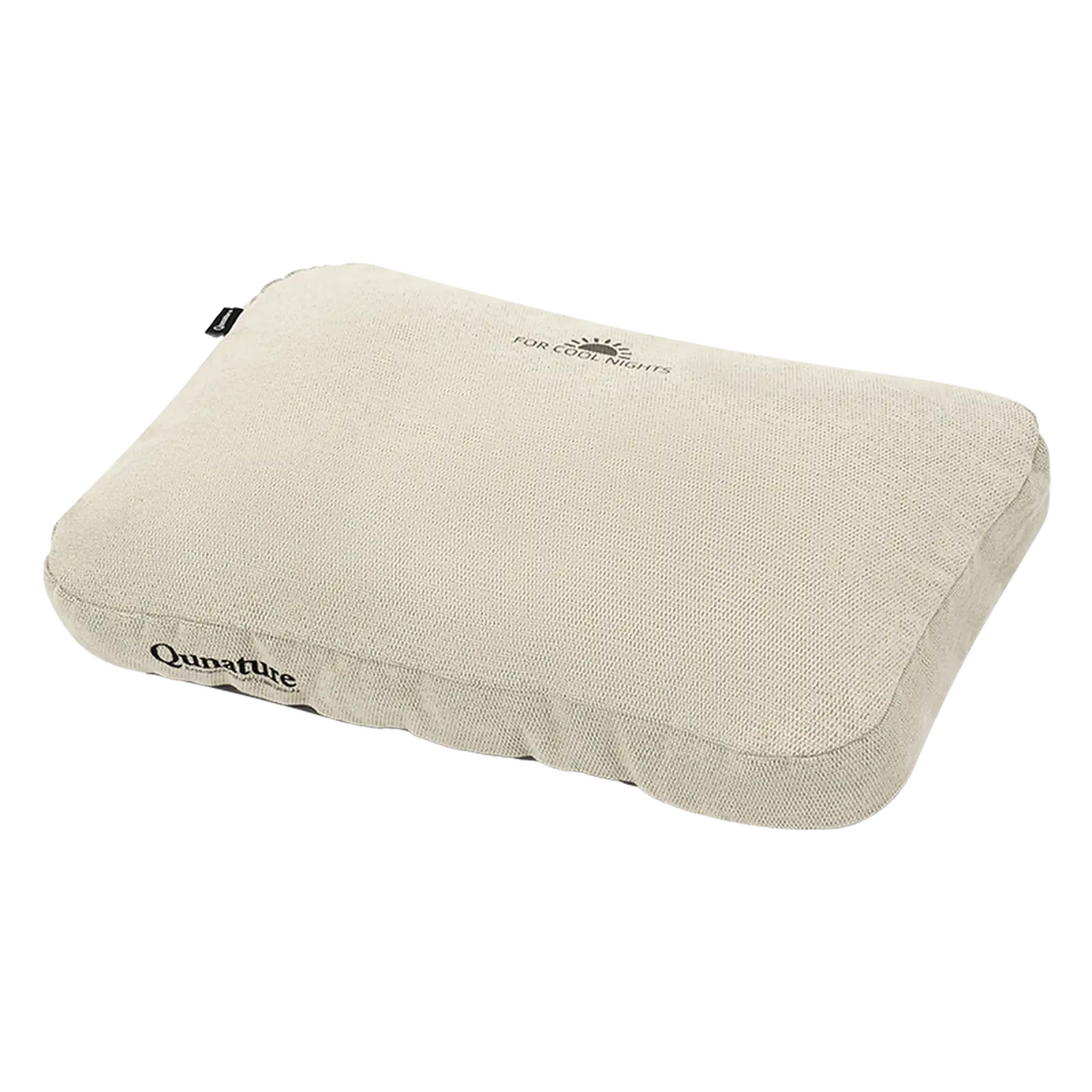 zweiseitiges campingkissen aus memoryschaum in beige