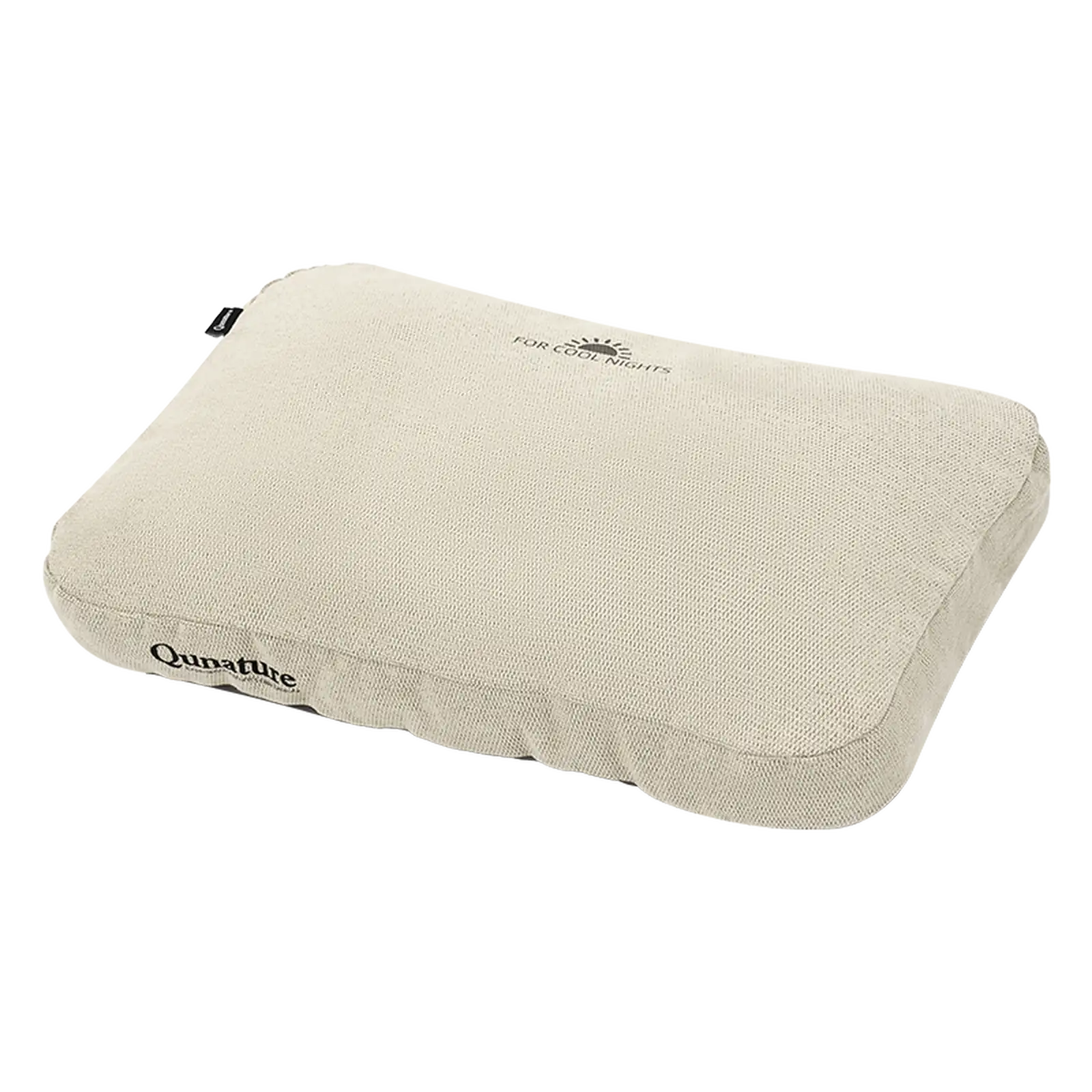 zweiseitiges campingkissen aus memoryschaum in beige