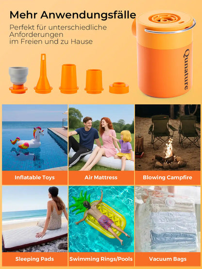 orange mini-luftpumpe für outdoor und zuhause