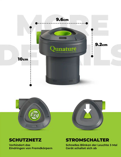 mini-luftpumpe mit schutznetz, stromschalter und kompakten abmessungen
