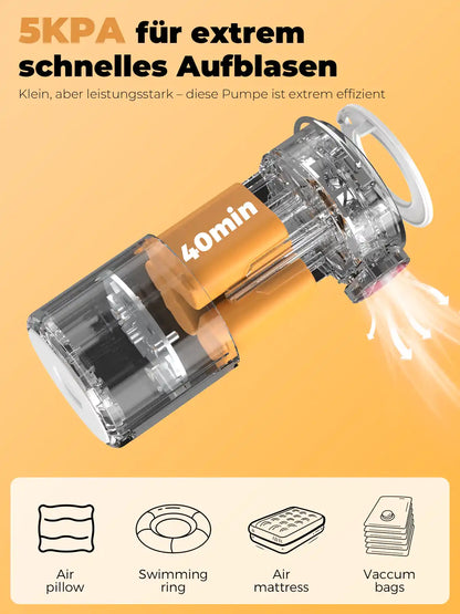 mini-luftpumpe mit transparenter innener struktur