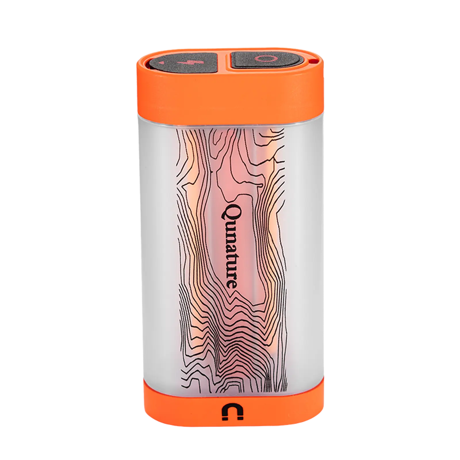 kleine tragbare campinglampe orange mit topografie muster warmlicht