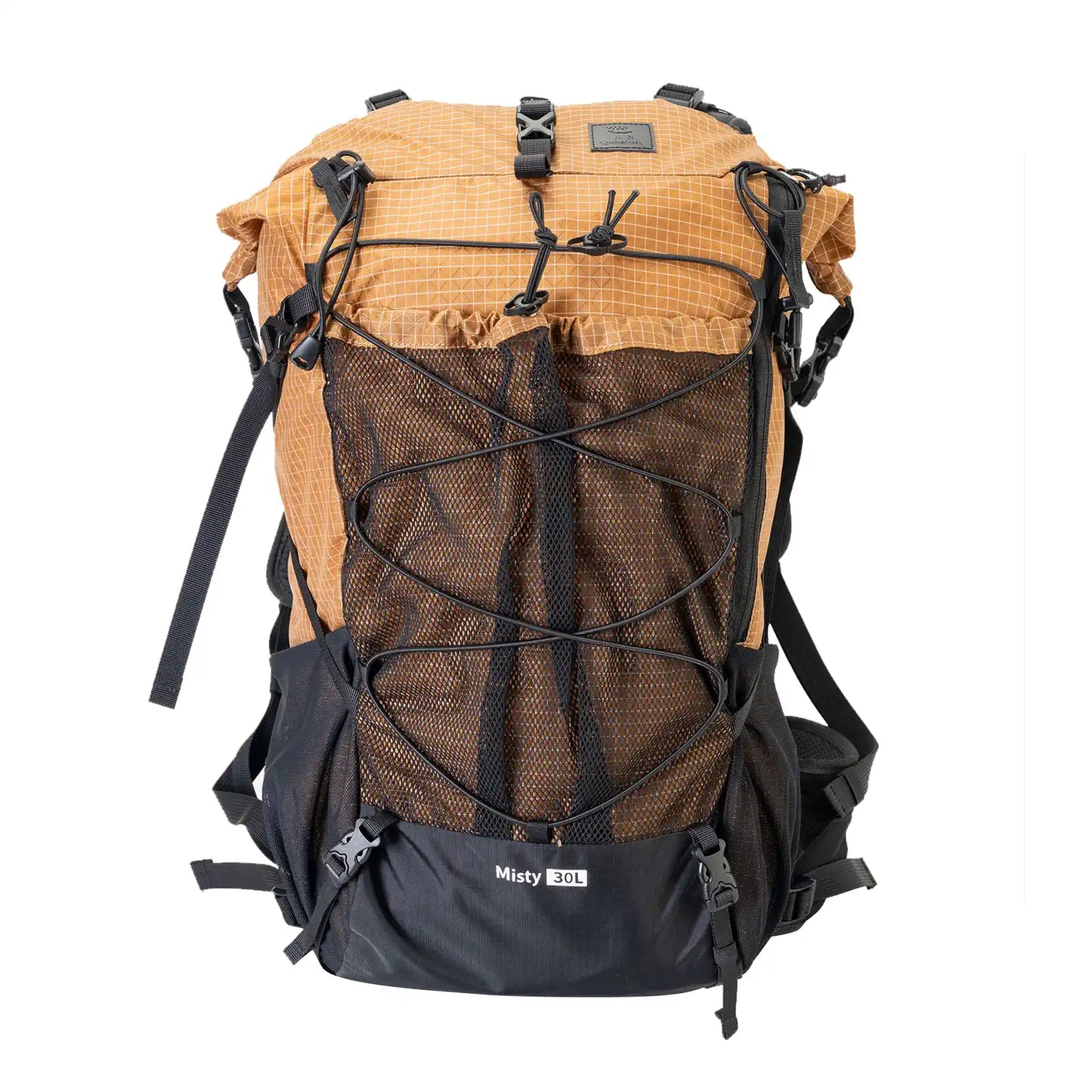 misty 30l hiking backpack in orange color, front view
