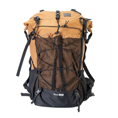 misty 30l hiking backpack in orange color, front view