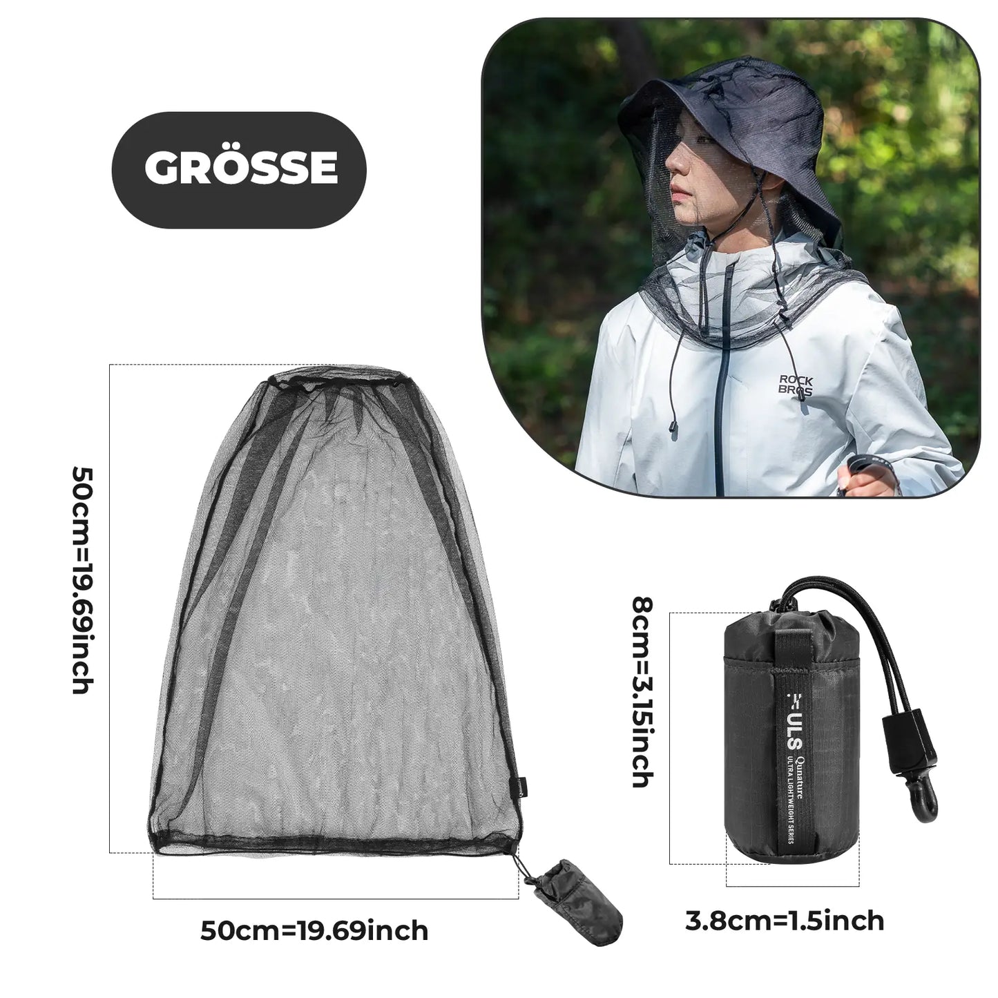 masse und groesse des moskitonetzes mit diagramm