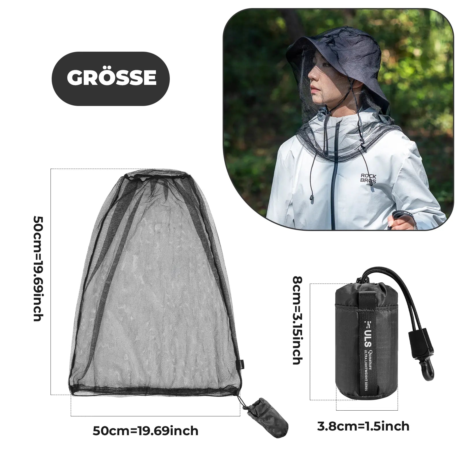 masse und groesse des moskitonetzes mit diagramm