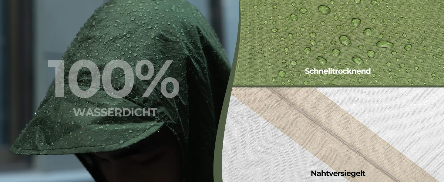 regenponcho wasserdicht und schnell trocknend