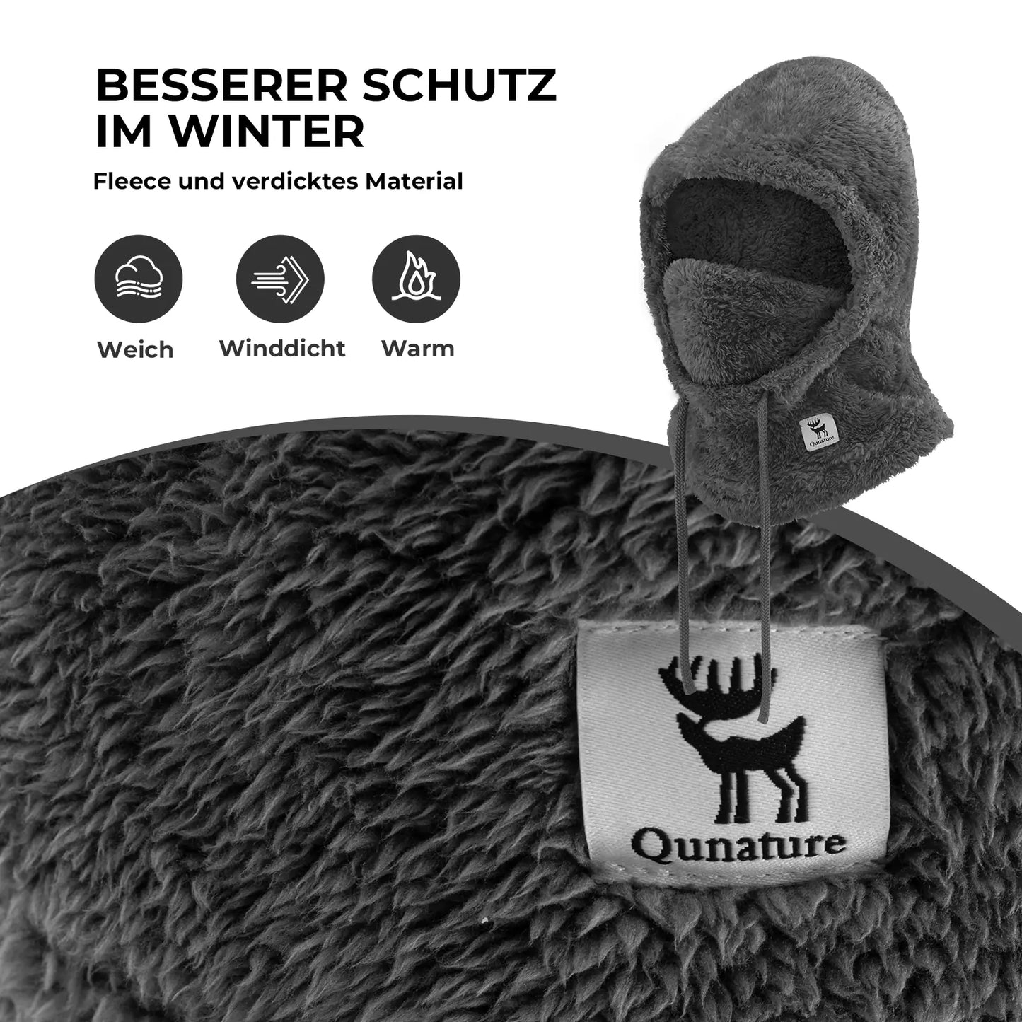 grafik zeigt die atmungsaktive und schützende funktion des fleece-materials.